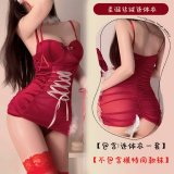 Red [Slip dress + headband + T-shirt + choker + 2 sleeves]