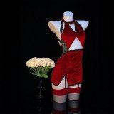 Burgundy cheongsam (stockings not included)