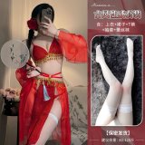 Red cheongsam + matching socks