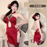 Red (cheongsam + T-shirt)