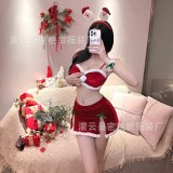 Red outfit + red Santa Claus headband