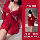 [Red skirt + T-shirt] + matching stockings