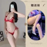 Red + White Flat-Top Stockings