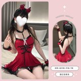 Burgundy Suit [Headband + Dress + Arm Sleeves + T-shirt]