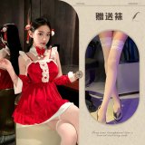 03 Red (including hair accessory) + white stockings