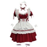 Red [skirt + apron + bracelet + necklace + leg ring + headdress]