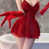 Individual lace gloves [red]