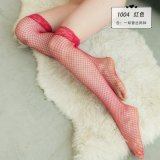 Red lace fishnet stockings