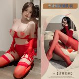 Red + Red Open Crotch Socks