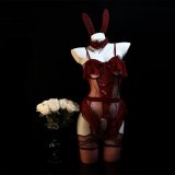 Burgundy + matching garter stockings
