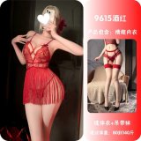 Burgundy + garter stockings