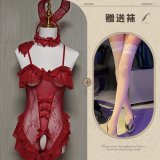 Burgundy + white stockings