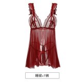 Burgundy nightgown + T-shirt