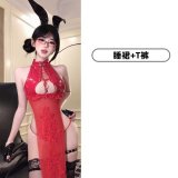 Red nightgown + T-shirt