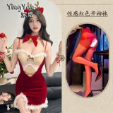 0936 Red + Red Open Crotch Socks