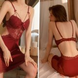 Burgundy slip dress