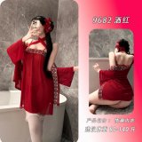 Burgundy suit + matching lace stockings