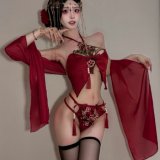 Burgundy suit + red stockings