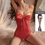 Open-crotch top (red) + free open-crotch socks