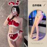 Red suit + white open-crotch socks