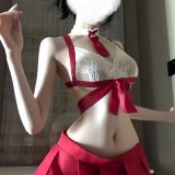 Red suit + white stockings