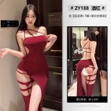 6942508605223◆Scarlet Rose◆Wine Red【Dress + T-shirt + Single Thigh-High Stocking】