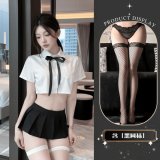 Sailor uniform + black fishnet stockings