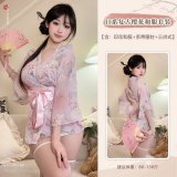 Cherry blossom pink [bra + thong + robe + waist belt]