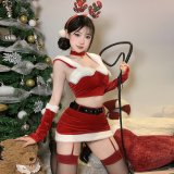 hooded Christmas outfit + whip