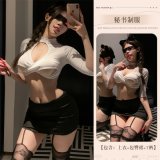 Secretary [Top + Short Skirt + Black Stockings]