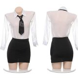 Secretary Outfit [Top + Skirt + Tie + T-shirt]
