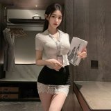 Secretary Outfit [Top + Skirt + Name Badge + Underwear]