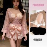Sexy kimono + white butterfly stockings