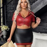 Top + skirt + complimentary thong and flight attendant headdress