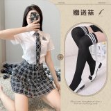 Top + skirt + tie + black school socks