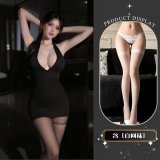 Bodycon skirt + white fishnet stockings