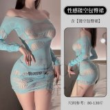 Lake blue + fishnet stockings
