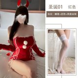 Nightgown set + hair accessory + white stockings