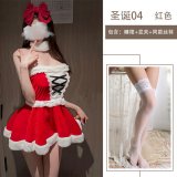 Nightgown set + hair clip + white stockings