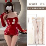 Nightgown set + white fishnet stockings