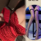 Sparkly outfit + black fishnet stockings