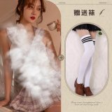 Picture set + white socks with black stripes for schoolgirls