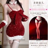 Sweet and alluring Christmas ◆ Sequined red + red boxer stockings