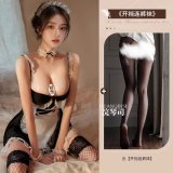 Sweet maid outfit [with stockings] + open-crotch pantyhose