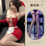 Charming Maid ◆ Red and Black Fishnet Stockings