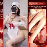 Sweet maid outfit + white lace stockings
