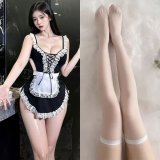 Sweet and alluring cute maid outfit [four-piece set] + white stockings