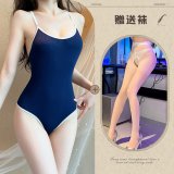 swimsuit + white open-crotch socks
