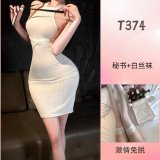 T374 White + White Stockings