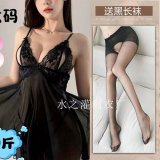 T71 Black Nightgown [Includes panties + black open crotch]